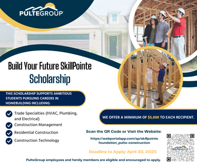 PulteGroup Expands Build Your Future Scholarship in 2025 to Build Next Generation Leaders and Workforce for Home Building Industry